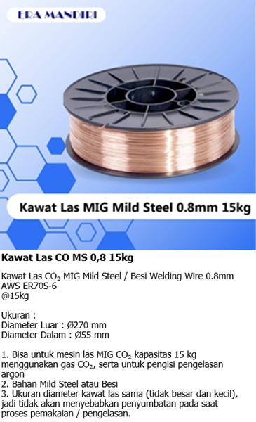 Kawal Las CO MS 0.8 15Kg. Gmr 2