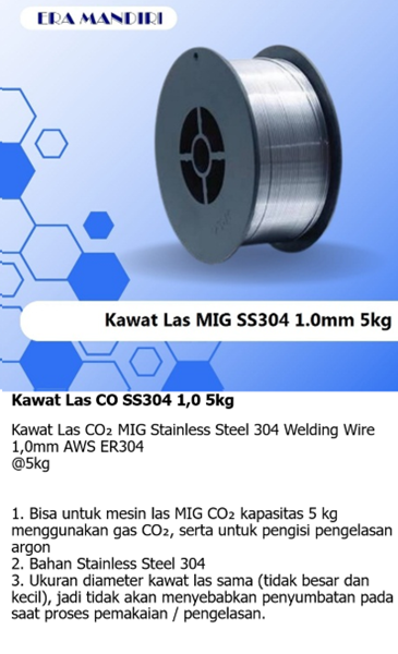 Kawat las SS304 1,0 5Kg gmr 11